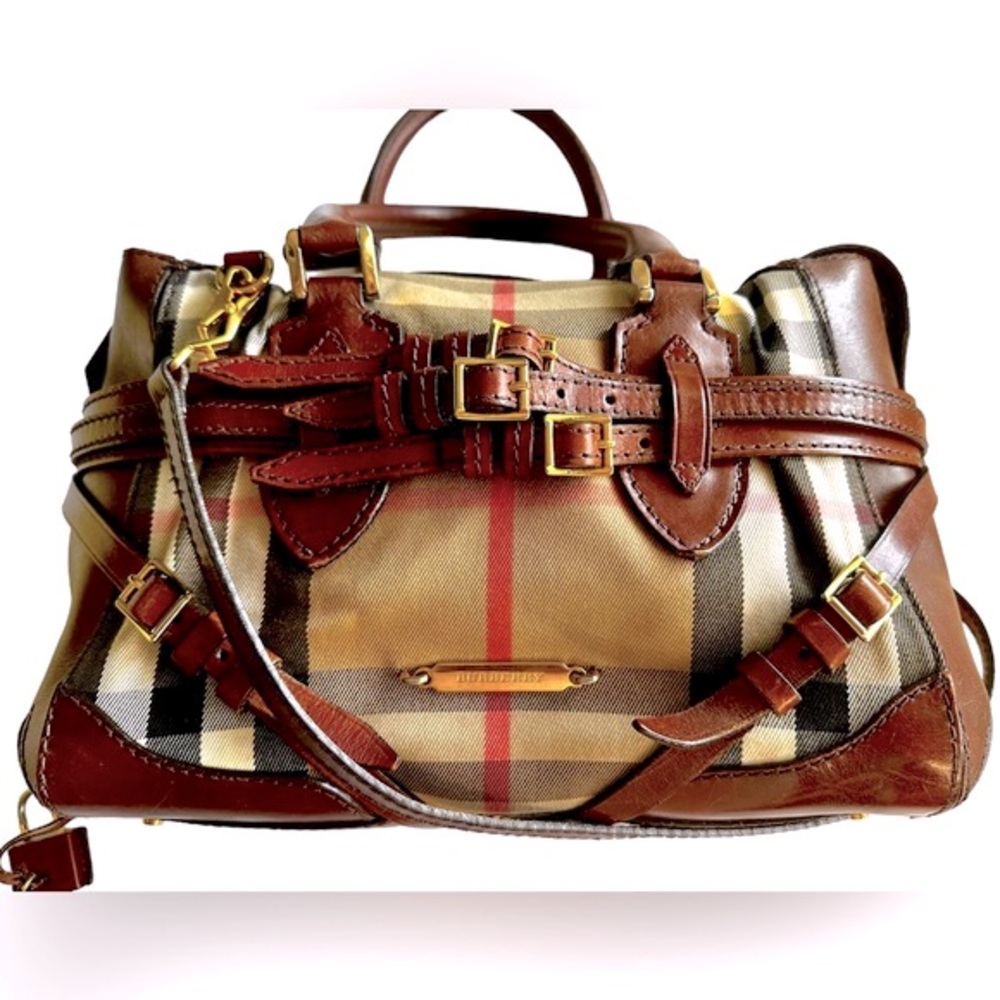 Beautiful ❤️ BURBERRY Bridle House Check Gladstone Tote Bag.